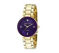 Anne Klein Women's Genuine Diamond Dial Bracelet Watch Purple/Gold