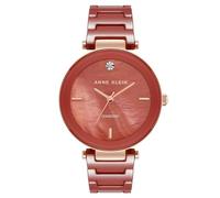 Anne Klein Women's Genuine Diamond Dial Ceramic Bracelet Watch Red/Rose Gold