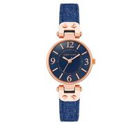 Anne Klein Women's Leather Strap Watch Blue/Rose Gold