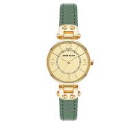 Anne Klein Women's Leather Strap Watch Green/Gold
