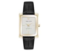 Anne Klein Women's Sustainable Croco-Grain Leather Strap Watch, AK/5146 Black/Gold