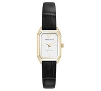 Anne Klein Women's Sustainable Leather Strap Watch, AK/5148 Black/Gold