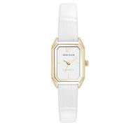 Anne Klein Women's Sustainable Leather Strap Watch, AK/5148 White/Gold