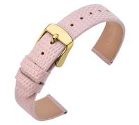 ANNEFIT Uhrenarmband 10mm Leder für Damen, Eidechsen-Prägung Ersatzarmband mit Edelstahl Gold Schnalle (Rose)