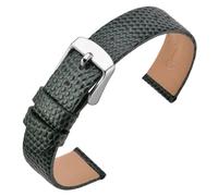 ANNEFIT Uhrenarmband 10mm Leder für Damen, Eidechsen-Prägung Ersatzarmband mit Edelstahl Silberne Schnalle (Grün)