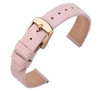 ANNEFIT Uhrenarmband 14mm Leder für Damen, Eidechsen-Prägung Ersatzarmband mit Edelstahl Roségold Schnalle (Rose)