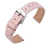ANNEFIT Uhrenarmband 20mm Leder für Damen, Eidechsen-Prägung Ersatzarmband mit Edelstahl Silberne Schnalle (Rosa)