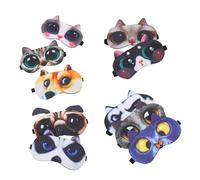 Anneome 10 Stück Teiliges Atmungsaktive Schlafmaske mit Bunten Cartoon tieren Lichtblockierende Weiche Augenabdeckung für Erholsamen Schlaf und Reise Entspannend Hautfreundlich Vielseitig