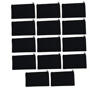 Anneome 14 Stück Teiliges DIY Federmäppchen Canvas mit Reißverschluss Leere Unbedruckte Taschen für Kosmetik und Reisen zum Bemalen und Gestalten Schwarz