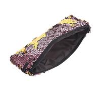 Anneome 1Stücke Make Up Tasche mit Glitzer Tragbare Kosmetiktasche aus Strapazierfähigem Polyester Große Aufbewahrung für Reisen Gold und Rosa Modisches und Design