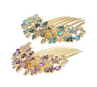 Anneome 2 Stück Braut Haarkämme mit Funkelnden Strasssteinen Vintage Hochzeits Accessoire für Braut und Brautjungfern Seitliche Steckkämme für Hochzeit Party und Festliche Anlässe
