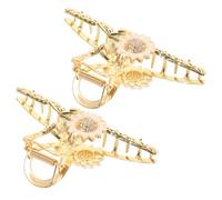 Anneome 2 Stück Nonslip Große Haarklammern Metall Sonnenblumen haarclips mit Strass Damen Haarschmuck Robust und Elegant für Dickes Haar Frisuren Zubehör