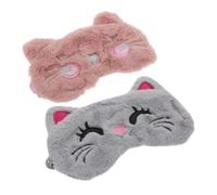 Anneome 2 Stück Schlafmasken Augenklappen Aus Plüsch Cartoon Ebene Weich Atmungsaktiv Auffälliges Design Für Reisen Büro Und Zuhause