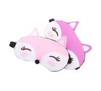 Anneome 2 Stück Süße Tier Schlafmasken für Niedliche Cartoon Fuchs Augenbinde für Reisen und Nächtliches Schlafen und Atmungsaktiv