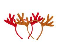 Anneome 2 Stück Teiliges Rentier Geweih Haarreif Set Bequemes Festival Haar Accessoire mit Hirschgeweih Tierisches Stirnband für Weihnachten Halloween und Festliche Feiern Rot und Braun