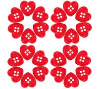 Anneome 50 Stück Bunte Kunststoff Herzknöpfe mit Löchern Glänzend Lackierte Sweater Buttons für DIY Nähen Basteln Kinderkleidung Stabile Befestigung Vielseitige Dekoration