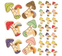 Anneome 50 Stück Packung Holzknöpfe Pilzform Cartoon Stil Selbstgemacht Bastelknöpfe zum Nähen und Dekorieren von Kleidung und Stoffen