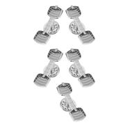 Anneome 5er Pack Hantel Anstecker mit Cartoon Motiv, Zinklegierung, silberne Broschen für Schülerrucksäcke, Sporttaschen und Kleidung, für Fitnessfans