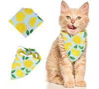 Anneome Hunde und Katzenhalstuch aus Polyester, dreieckiger Schal mit Zitronenmotiv, praktische Halsaccessoire für Alltag und Feier