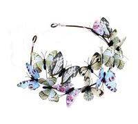 Anneome Simulation Schmetterlinge Girlande Haarband Weiß aus Kunststoff Braut Haarschmuck für Mädchen und Frauen Foto Requisite für Hochzeit Party und Festival