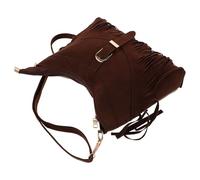 Anneome Vintage Crossbody Umhängetasche aus Wildleder mit Quasten, handliche Schultertasche 29x20x7cm im Boho Stil für Damen bei Freizeit und Ausflug
