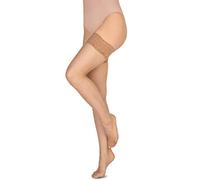 Annes styling Calze Rete Halterlose Netzstrümpfe aus Silikon mit Spitzenabschluss und hohen Rauten Nylonnetz, Visone TG-7/8