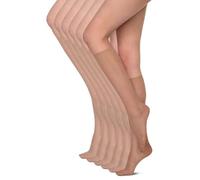 Annes styling Damen-Socken, Kniestrümpfe, 15 DEN, druckfrei, leicht und bequem, für jeden Tag, glattes Material, Einheitsgröße, sechs Paar Sheena15, Daino