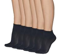 Annes styling Knöchellange Damensocken - 40 DEN, blickdichte Mikrofaser, mattes Finish, bequemer Bund, Einheitsgröße, klassische, lässige Bürosocken für Damen Cloe 40, 6 Pairs Dark Blu