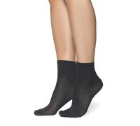 Annes styling Knöchellange Damensocken - 40 DEN, blickdichte Mikrofaser, mattes Finish, bequemer Bund, Einheitsgröße, klassische, lässige Bürosocken für Damen Cloe 40, Ein Paar Antracite