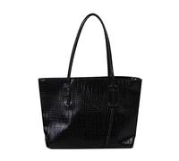 ANNI RIEL Große Damen-Tragetasche, Leder, Krokodilmuster, Geldbörsen und Handtaschen, modische Umhängetasche, große Umhängetasche, Schwarz , Extra Large