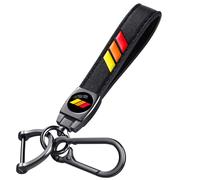 Annloysky Dreifarbiger Sport-Leder-Metall-Autoschlüsselanhänger, Zubehör, Schlüsselanhänger, Familiengeschenk, Autozubehör