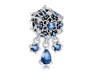 Annmors 925 Sterling Silber Bead Charms für Europäische Armbänder und Halskette Christmas Icy Snowflake Perlen mit 5A Zirkonia,Weihnachten,Valentinstag,Muttertag,Geschenkanhänger für Frauen