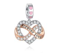 Annmors 925 Sterling Silber Bead Charms für Europäische Armbänder und Halskette Forever Love Infinity Perlen mit 5A Zirkonia,Weihnachten,Valentinstag,Muttertag,Geschenkanhänger für Frauen und Mädchen