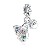 Annmors 925 Sterling Silber Bead Charms für Europäische Armbänder und Halskette Free Butterfly Perlen mit 5A Zirkonia, Weihnachten, Valentinstag, Muttertag, Geschenkanhänger für Frauen und Mädchen