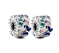 Annmors 925 Sterling Silber Butterfly Clips für Europäische Armbänder und Halskette Perlen mit 5A Zirkonia,Weihnachten,Valentinstag,Muttertag,Geschenkanhänger für Frauen und Mädchen 2-Stück/Paket