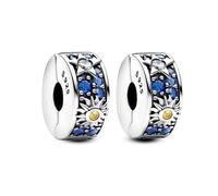 Annmors 925 Sterling Silber Sun Star Clips für Europäische Armbänder und Halskette Perlen mit 5A Zirkonia,Weihnachten,Valentinstag,Muttertag,Geschenkanhänger für Frauen und 2-Stück/Paket