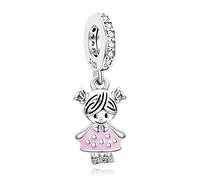 Annmors Charm Girls Dangle Anhänger 925 Sterling Silber Pendant Bead with Cubic Zirconioa für Chamilia Europäische Armbänder Halskette,Mother's Day Christmas Schmuck Geschenk für Damen Herren