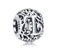 Annmors Damen Buchstabe A-Z Charms für Armband 925 Sterling Silber Anhänger Vintage Alphabet Bead Buchstabieren Sie das Wort Sammlung