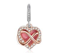 Annmors Funkelndes Unendlichkeits Herz Charms für Armband 925 Sterling Silber Anhänger mit Kubischem Zirkon