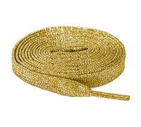 Anopo 2 Paare Schnürsenkel Flach Glitzer 10mm Breit Bling Schuhband für High Tops Sportschuhe Sneaker Goldgelb Länge 120cm