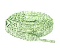 Anopo 2 Paare Schnürsenkel Flach Glitzer 10mm Breit Bling Schuhband für High Tops Sportschuhe Sneaker Weiches Grün Länge 120cm