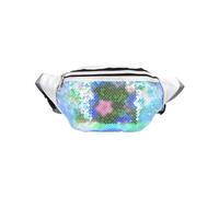 Anopo Pailletten Gürteltasche für Damen Kleine Glitzernde Hüfttasche Brusttasche mit Verstellbarem Gürtel Stern Grün