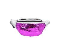 Anopo Pailletten Gürteltasche für Damen Kleine Glitzernde Hüfttasche Brusttasche mit Verstellbarem Gürtel Violett
