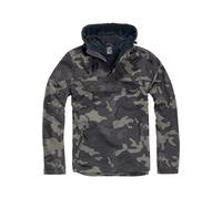 Anorak BRANDIT "Brandit Herren Fleece Pull Over Windbreaker", Damen, Gr. 4XL, schwarzcamo, 100% Polyester, mehrfarbig, normal, ohne Ausschnitt, Jacken (33179114-4XL) schwarzcamo