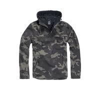 Anorak BRANDIT "Brandit Herren Fleece Pull Over Windbreaker", Herren, Gr. 4XL, schwarzcamo, 100% Polyester, mehrfarbig, normal, ohne Ausschnitt, Jacken (33179114-4XL) schwarzcamo