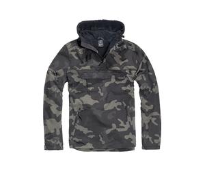Anorak BRANDIT "Brandit Herren Fleece Pull Over Windbreaker", Herren, Gr. XL, schwarzcamo, 100% Polyester, mehrfarbig, normal, ohne Ausschnitt, Jacken (33179114-XL) schwarzcamo