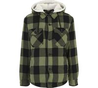 Anorak BRANDIT "Brandit Herren Lumberjacket Hooded", Herren, Gr. 4XL, schwarz, olive, 100% Baumwolle, kariert, normal, ohne Ausschnitt, Jacken (85003437-4XL) schwarz, olive