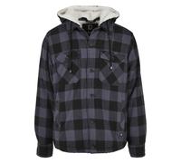 Anorak BRANDIT "Brandit Herren Lumberjacket Hooded", Herren, Gr. 5XL, schwarz-weiß (schwarz, grau), 100% Baumwolle, kariert, normal, ohne Ausschnitt, Jacken (69976038-5XL) schwarz, grau