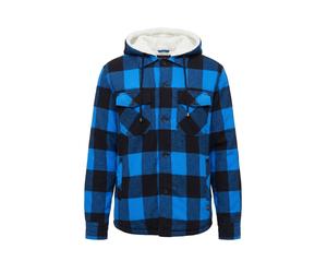 Anorak BRANDIT "Brandit Herren Lumberjacket Hooded", Herren, Gr. XL, schwarz, blau, 100% Baumwolle, kariert, normal, ohne Ausschnitt, Jacken (81731108-XL) schwarz, blau