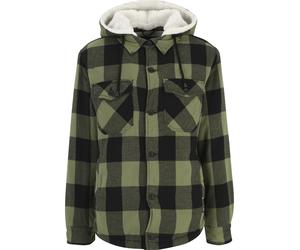 Anorak BRANDIT "Brandit Herren Lumberjacket Hooded", Herren, Gr. XL, schwarz, olive, 100% Baumwolle, kariert, normal, ohne Ausschnitt, Jacken (85003437-XL) schwarz, olive